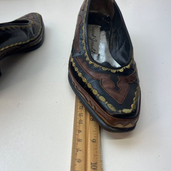 Margaret Jerrold Vintage Art Deco Western Slip On Heels Low Pumps Ladies Size 7M - Picture 10 of 12
